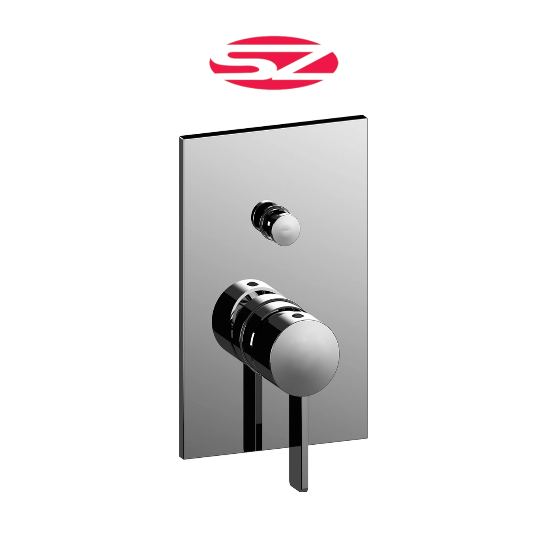 PAFFONI Rubinetto Miscelatore Incasso Doccia con Deviatore a Pulsante 2 Vie Cromato Serie Rock RO015CR