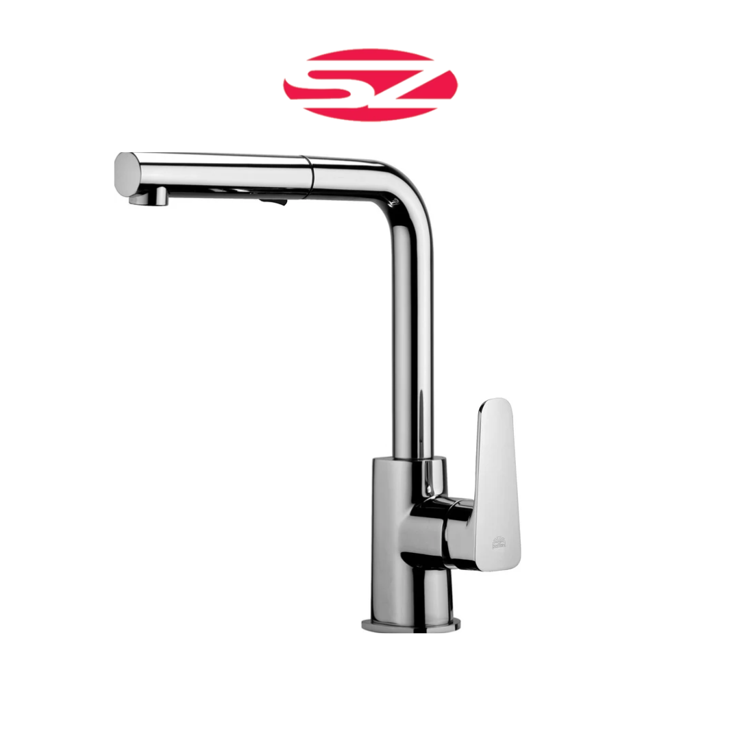 PAFFONI Rubinetto Miscelatore Lavello Cucina Cromato con Doccetta Estraibile Serie SLY SY285CR