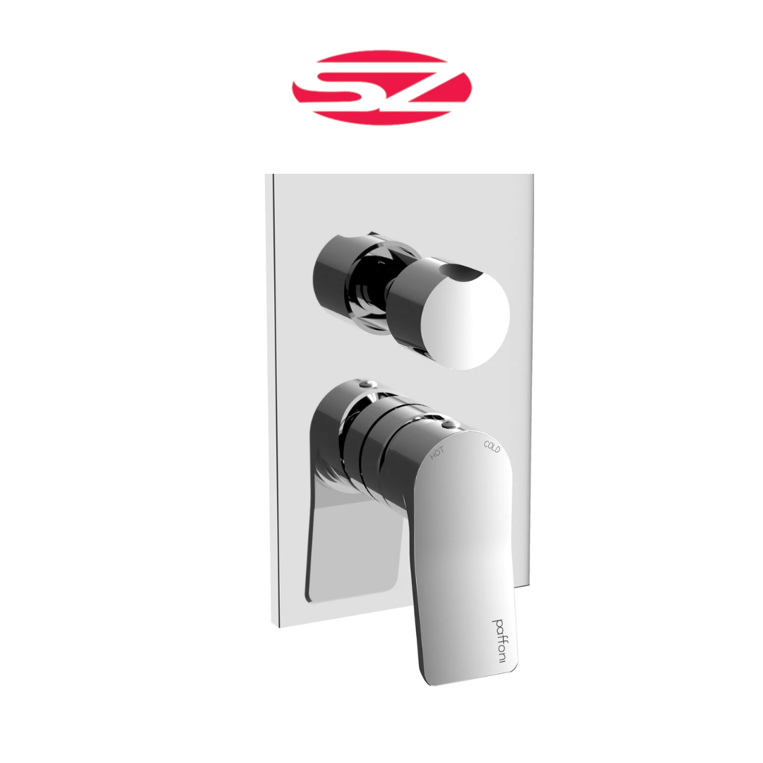 PAFFONI Rubinetto Miscelatore Incasso Doccia con Deviatore a Pulsante 2 Vie Cromato Serie Tilt TI018CR