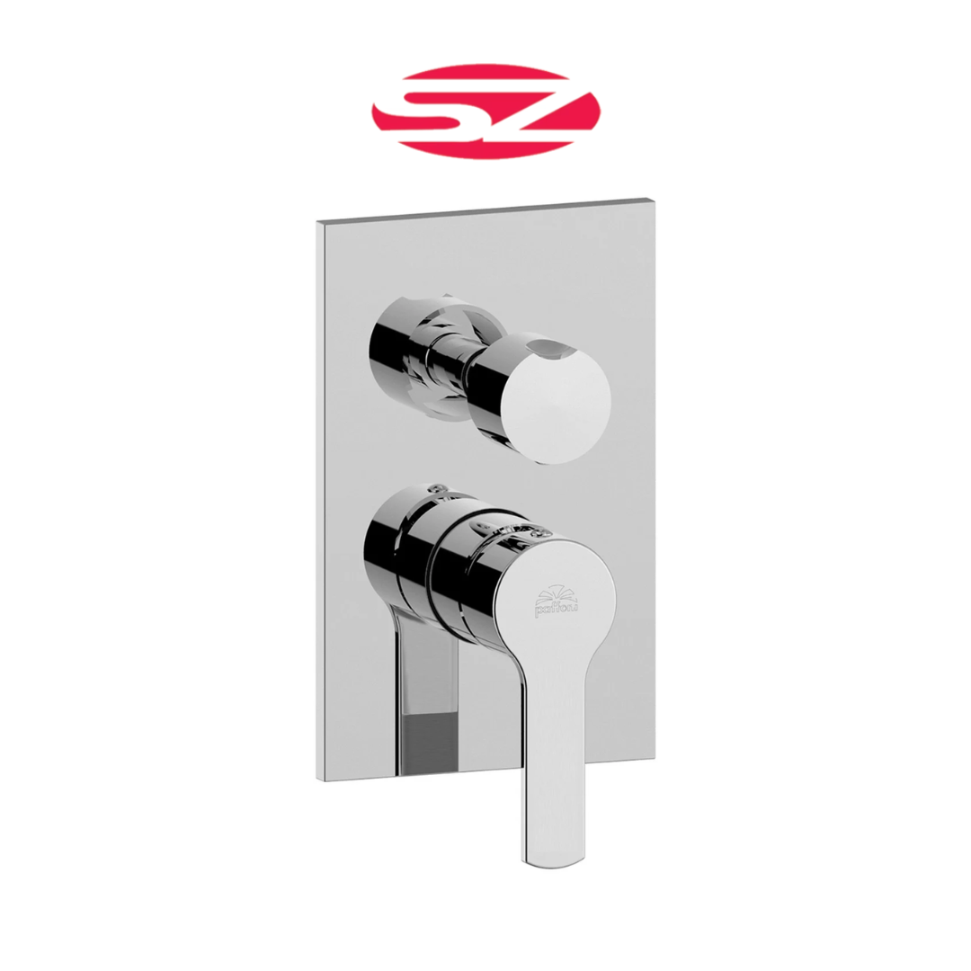 PAFFONI Rubinetto Miscelatore Incasso Doccia con Deviatore a Pulsante 2 Vie Cromato Serie West WS018CR
