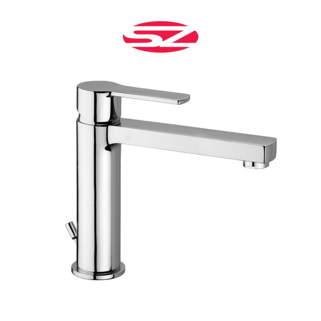 PAFFONI Rubinetto Miscelatore Lavabo Prolungato Medio Cromato con Piletta Clic-Clac Serie West WS074KCR