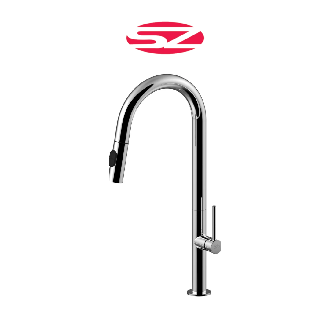 PAFFONI Rubinetto Miscelatore Lavello Cucina Cromato con Doccetta Estraibile Serie CHEF CH185CR