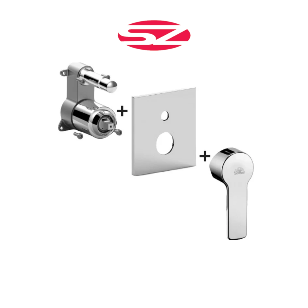 PAFFONI Set Esterno Miscelatore Incasso Doccia 2 Uscite con Deviatore a Pulsante Cromato Serie Red REDBOX015CR
