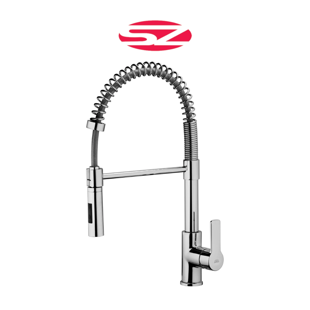 PAFFONI Rubinetto Miscelatore Lavello Cucina Professional con Molla e Doccia Cromato Serie Red RED179CR