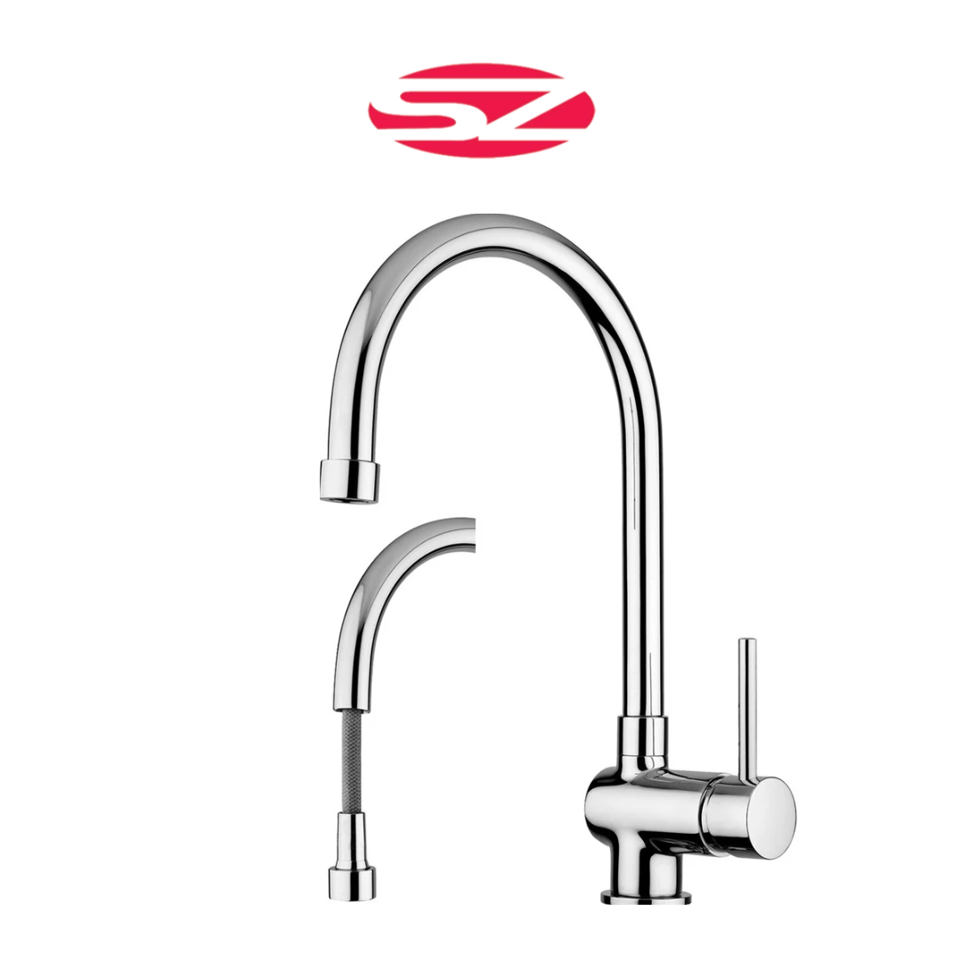 PAFFONI Rubinetto Miscelatore Lavello Cucina Cromato con Doccetta Estraibile Serie Stick SK185CR